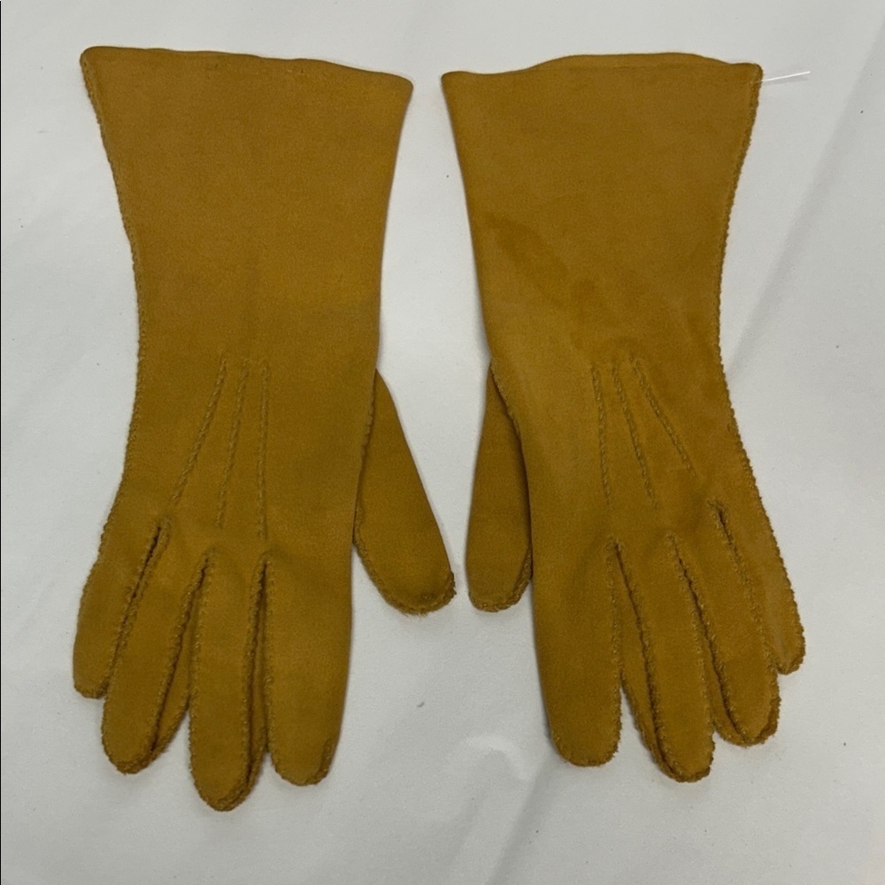 Vintage fabric 1940s maybe 50s mustard golden harvest women’s size small
